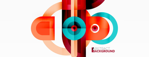 Creative geometric wallpaper. Minimal abstract background. Bright color geometric shapes on white backdrop. Business template for wallpaper, banner, background or landing