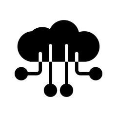 Cloud computing icon color editable