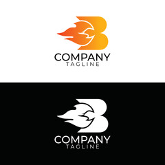 Naklejka premium b fire logo design and premium vector templates