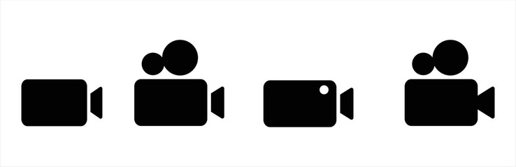 Video camera icons set. Video camera icon. Camera Icons with different style. Vector illustration. Movie Sign. Cinema