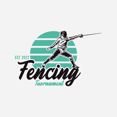 Fototapeta premium Fencing tournament logo design template