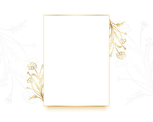 royal frame with golden floral invitation card design