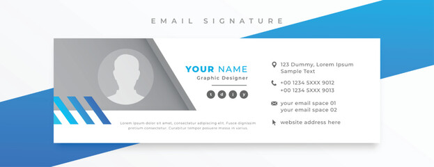 modern email signature card template with social media profile design