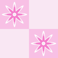 Flowers pattern in pink and white. Template for fabric and background