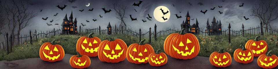Samhain Halloween Panorama Landscape