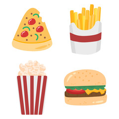 hand drawn junk food doodle