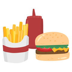 vector set of fast food