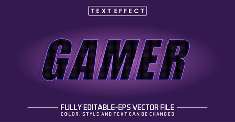 Gamer text editable style effect