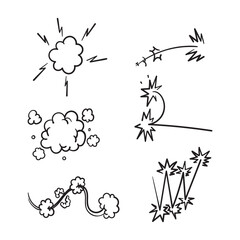 hand drawn doodle bump impact explosion illustration vector