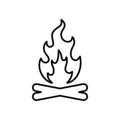 Fire outline icon. Line vector design.