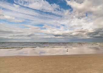 Jantar, Baltic Sea, beach, sea, sunset over the sea