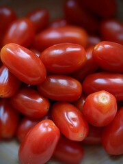 Red little tomatoes on a market