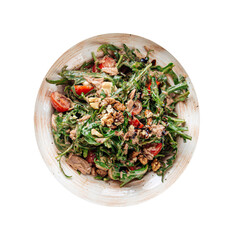 Tuna salad with arugula in balsamic dressing
