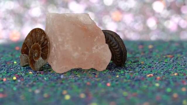 gemstones filmed in the studio with lighting