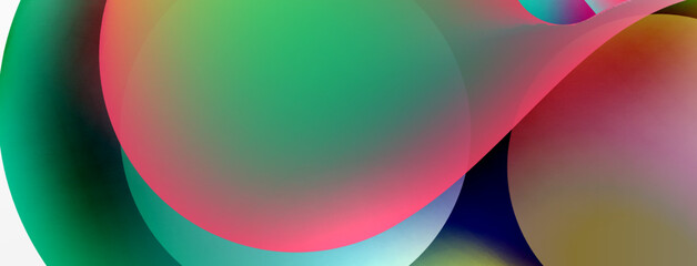 Obraz premium Fluid abstract background. Liquid color gradients composition. Round shapes and circle flowing design for wallpaper, banner, background or landing