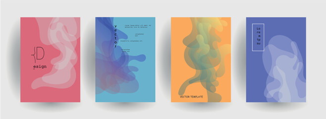 Naklejka na ściany i meble Minimal Vector covers design. Cool halftone gradients. Future Poster template.
