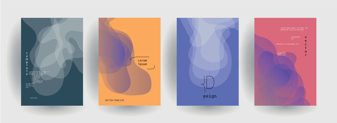 Minimal Vector covers design. Cool halftone gradients. Future Poster template.