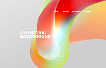 Abstract liquid background for your landing page design. Web page for website or mobile app wallpaper