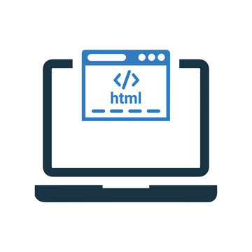 Programming, code, coding, html icon. Editable vector graphics.