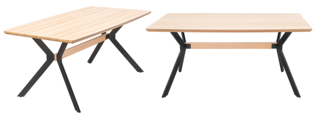 Modern designer table with metal legs. Isolated from the background. Interior element