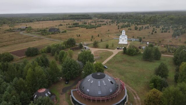 Aerial view of green valley