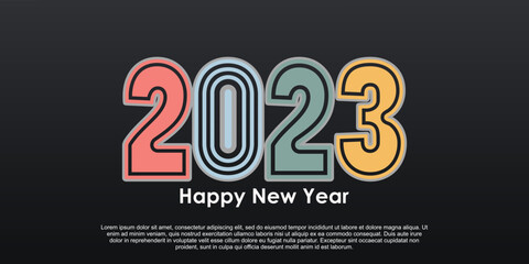 Happy new year logo design unique creative concept Premium Vector part 10