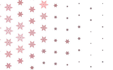 Light Pink, Red vector layout with bright snowflakes, stars.