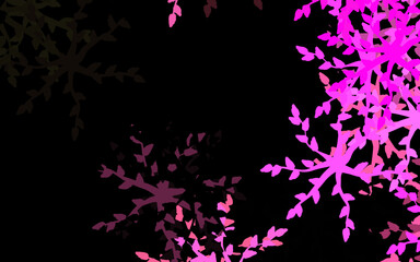 Fototapeta na wymiar Dark Pink, Yellow vector natural backdrop with flowers, leaves.