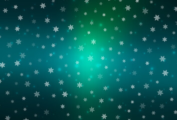 Light Blue, Green vector background in Xmas style.