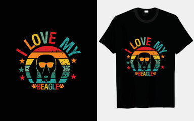 I love my Beagle dog Typography and vector T-shirt design 