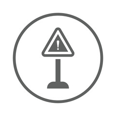 Warning, board, sign icon. Gray vector sketch.