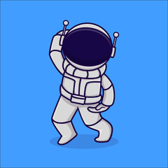 Vector illustration of cute pose of astronaut