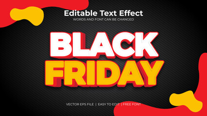 Black friday sale text effect in 3d style white gold color