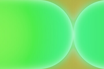abstract collided geometric bloomy shinny half circle lime green liquid on orange brown background