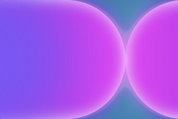 abstract collided geometric bloomy shinny half circle pink magenta liquid on blue background