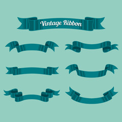 vintage ribbon set. Vector illustration.