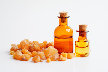 Frankincense or olibanum aromatic resin used in incense and perfumes. - obrazy, fototapety, plakaty