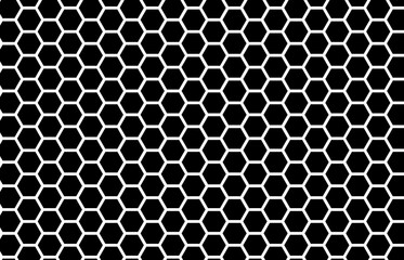 black hexagon pattern with white background 