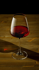 Isolated glass of red wine, copy space