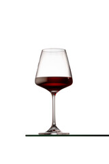 Isolated glass of red wine, copy space