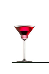 Isolated glass of martini cocktail, copy space