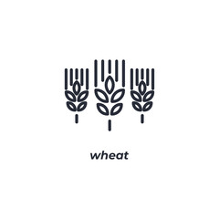 Vector sign wheat symbol is isolated on a white background. icon color editable.