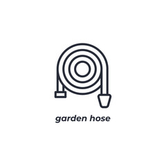 Vector sign garden hose symbol is isolated on a white background. icon color editable.