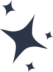 Black sparkles icon illustration. Glowing starts or light effect element.