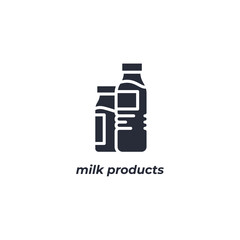 Vector sign milk products symbol is isolated on a white background. icon color editable.