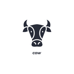 Vector sign cow symbol is isolated on a white background. icon color editable.