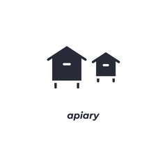 Vector sign apiary symbol is isolated on a white background. icon color editable.
