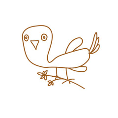 Chick. A hatched chicken. Best friends cartoon. Hand-drawn.