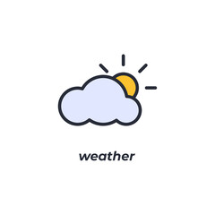 Vector sign weather symbol is isolated on a white background. icon color editable.