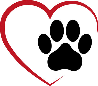 Herz und Katzenpfote, Katzen, Herz für Katzen, Tierarzt Logo